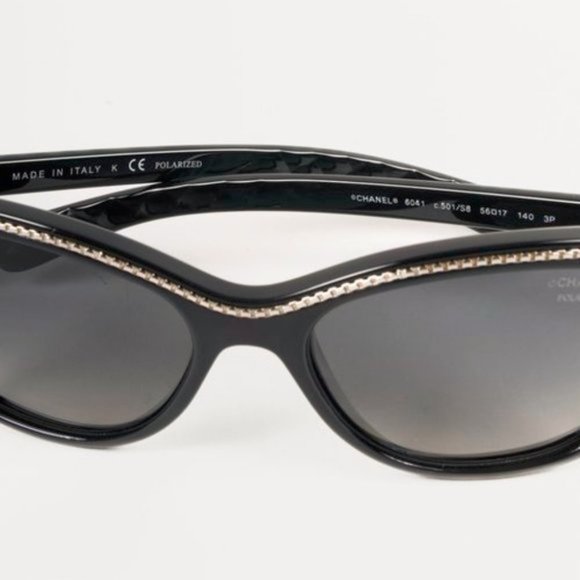 Chanel 6041 Black Cat-Eye Chain Sunglasses main image 7